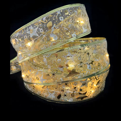 Christmas Tree Decorative Lamp Christmas Scene Layout Pendant Lighting Ribbon Luminous Ribbon LED Lighting Chain Ribbon Ornaments