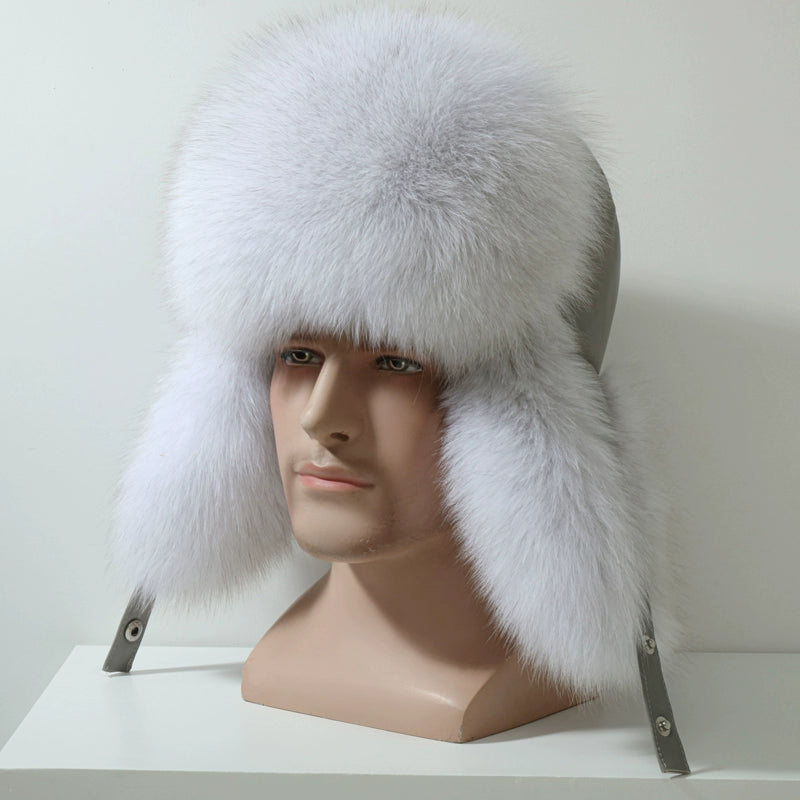 Winter Middle-Aged and Elderly Raccoon Fur Leather Men Ushanka