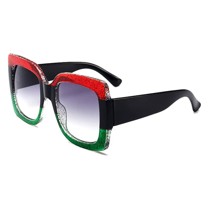 Oversized Square Frame European and American Style Big Rim round Face Women's Myopic Sunglasses Color Matching Square Sunglasses Driving Sunglasses