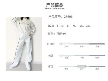 Women Two Piece Sets Tracksuit Outfit Jacket Sweatshirts Pocket Drawstring Long Pants Suit Thick Casual Office Lady Autumn - Kimlud