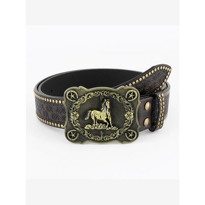 Denim Belt Cow Head Large Plate Buckle Trendy Denim Belt Cow Head