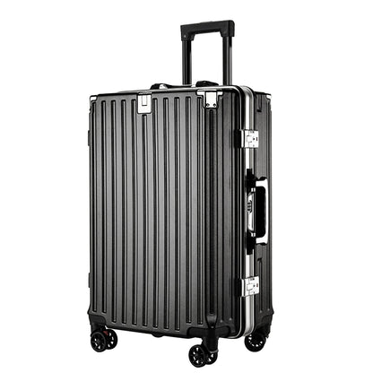 Multifunctional Luggage Women Men's Trolley Case 20-Inch Boarding Aluminum Frame Charging Large Capacity Travel Password Leather Case