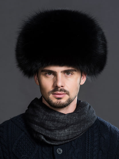 Winter Middle-Aged and Elderly Raccoon Fur Leather Men Ushanka