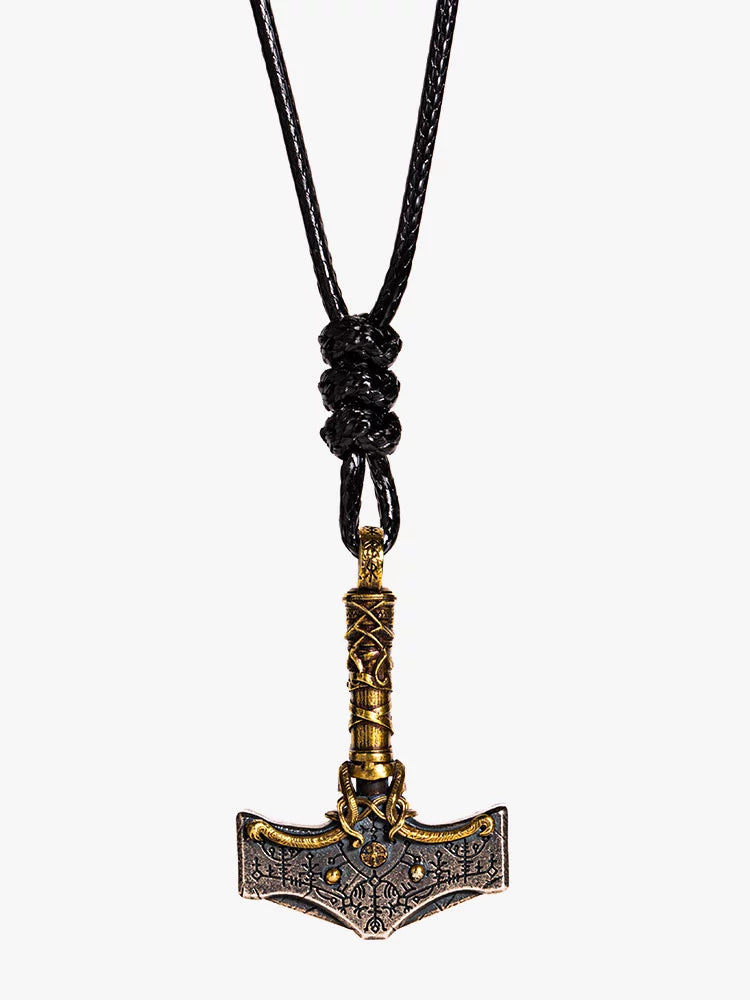 Trendy Men's Scandinavian Carved Quake Silver Single Necklace