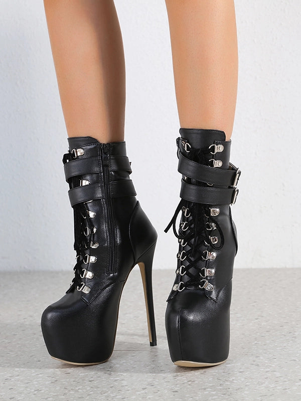 Boots Motorcycle Boots Waterproof Platform Super High Heel Punk