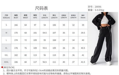 Women Two Piece Sets Tracksuit Outfit Jacket Sweatshirts Pocket Drawstring Long Pants Suit Thick Casual Office Lady Autumn - Kimlud
