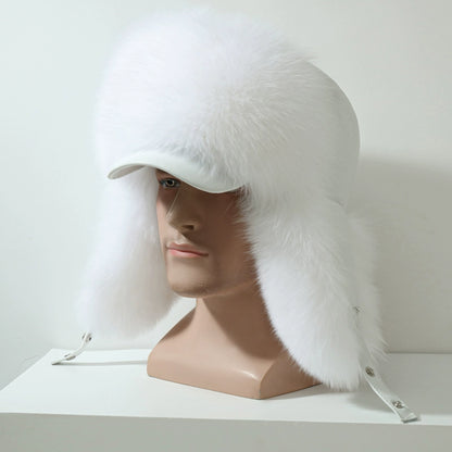 Winter Middle-Aged and Elderly Raccoon Fur Leather Men Ushanka