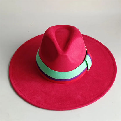 Grayish Brown Suede Hat Wide Brim 2026 NEW Fedora Hat Men Women Autumn Winter Felt Hats Classic Church Fedoras Chapeau...