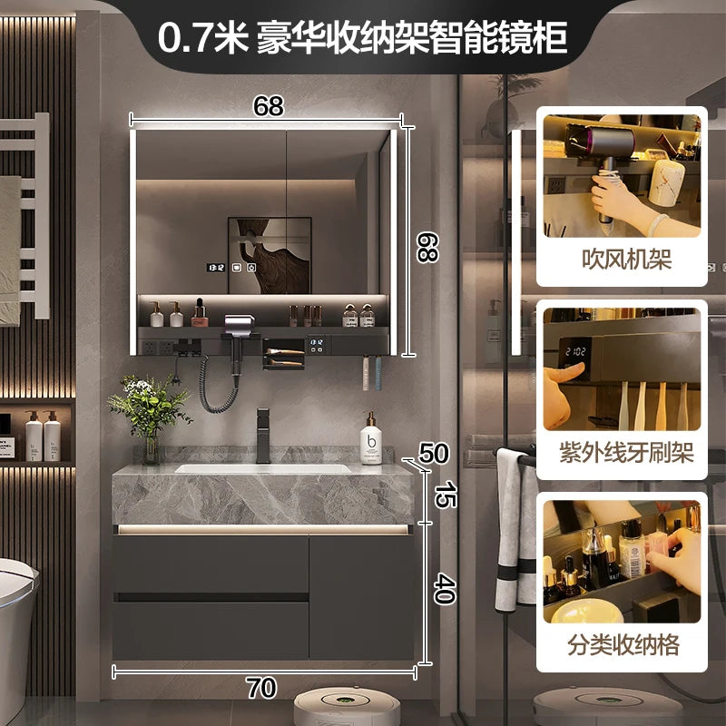 Simple Luxury Bathroom Cabinets Washbasin Vintage Toilet Drawer Bathroom Cabinets Storage Mirrors Mobili Per La Casa Furniture - Kimlud