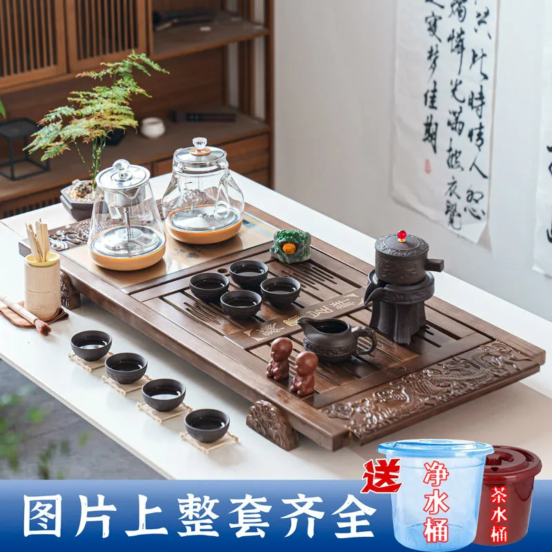 Kung Fu Ceremony Tea Tray Rectangle Drainage Pot Drip Accessories Luxury Tea Tray Hospitality Valet Bandejas Home Decorationgs - Kimlud