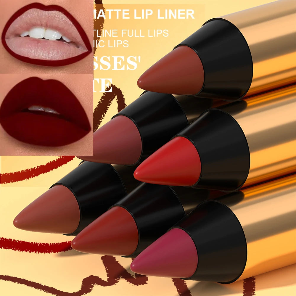 Waterproof Matte Lipliner Pencil Dark Red Contour Tint Lipstick Long Lasting Non-stick Cup Lip Liner Sexy Lips Makeup...