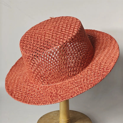 2026 New Hat Panama Straw Hat British Top Hat Men's and Women's Foldable Sun Shading Beach Hat Sun Protection hat