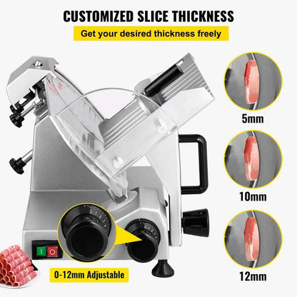 VEVOR Meat Slicer 200W/240W/320W/340W Electric Deli Food Slicer Adjustable Thickness for Commercial and Home Use Cut Meat Cheese