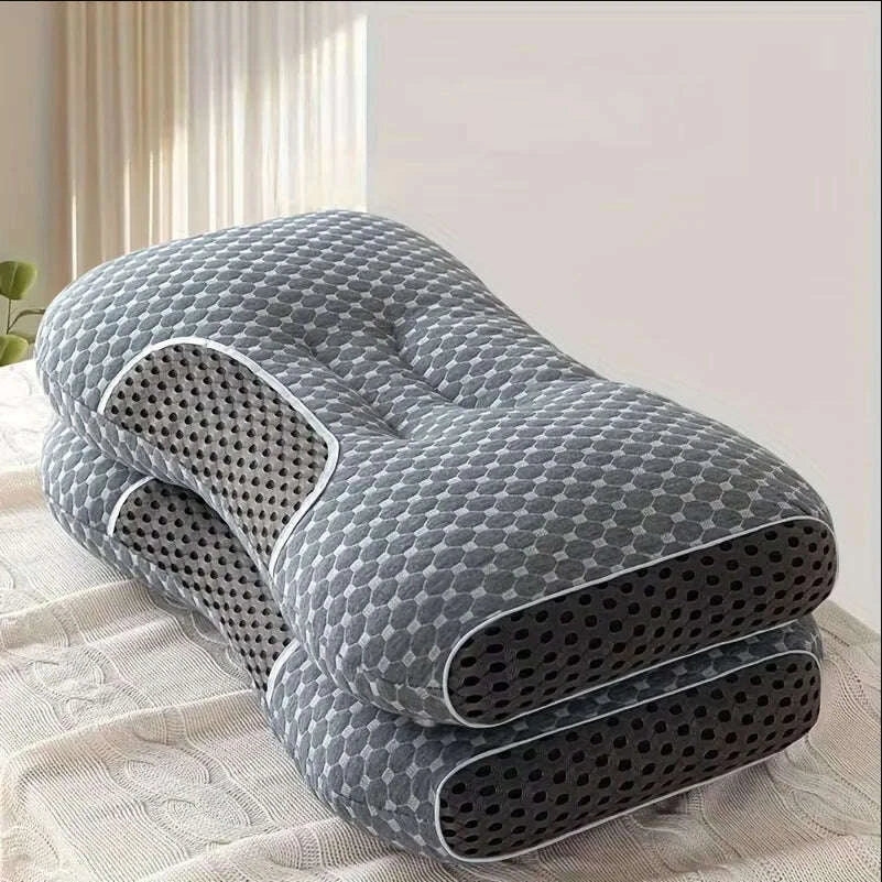 Massage Neck Pillow Soft Adjustable Ergonomic Knitted Orthopedic Contour Support Pillow
