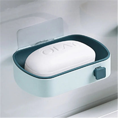 Suction Cup Soap Dish Box For Bathroom Shower Soap Holder with Drain Portable Leaf Shape Toilet Laundry Soap Rack Tray...