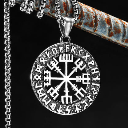 Viking Compass Men Necklaces With Pendant Stainless Steel Jewelry For Male Women Amulets Punk HipHop Accessories Gifts Wholesale
