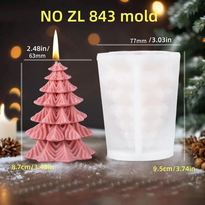3DReindeer riding Santa Claus relief cylindrical candle silicone mold Christmas tree snowflake snow forest reindeer resin molds