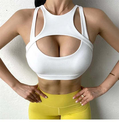 Cloud Hide HOT GIRL Running Sports Bra Fitness Yoga Crop Tank Top Underwear Sexy Women Vest Shockproof Shirt Jogging Sportswear