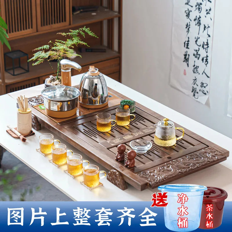 Kung Fu Ceremony Tea Tray Rectangle Drainage Pot Drip Accessories Luxury Tea Tray Hospitality Valet Bandejas Home Decorationgs - Kimlud