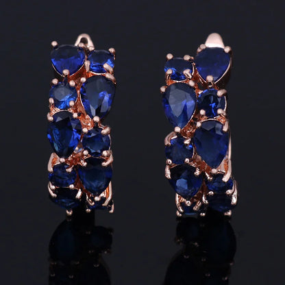 LXOEN 2022 Classic Semi-precious Stone Stud Earrings for Women Silver Color Round Studs Ear Jewelry brinco Gift bijoux