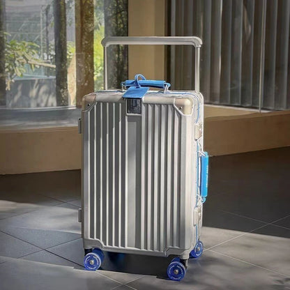 20/24/26/28 Inch Fashion Wide Handle Travel Suitcase Luggage with Cup Holder Suitcase Trip Cabin TSA Customs Lock Trolley Case
