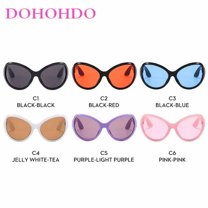 Fashion Luxury Brand Oversized Oval Y2K Punk Sunglasses Men Women Trend Hip Hop Personality Outdoors Driving Sunglasses UV400 - Kimlud