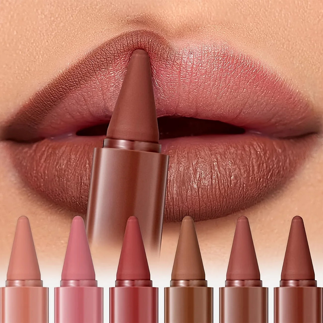 6-color mini lip liner and lipstick pencil, long-lasting waterproof 2-in-1 lip liner and lipstick, sexy matte finish. |...