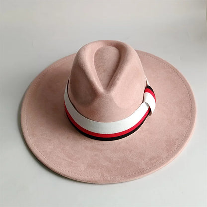 Grayish Brown Suede Hat Wide Brim 2026 NEW Fedora Hat Men Women Autumn Winter Felt Hats Classic Church Fedoras Chapeau...
