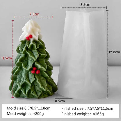 DIY Christmas Tree Silicone Candle Mold Handmade Aroma Candle Plaster Resin Mould Christmas Candle Making Supplies