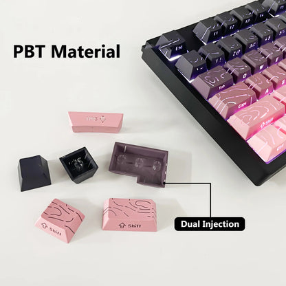 2026 New Cherry Height Keycap Side Print Dual Injection Character Full Set of OEM Keycaps suitable for Mechanical Keyboard