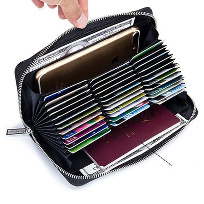 Women RFID Blocking Wallet Genuine Leather Anti Theft 36 Card Holders Women Wallets With Phone Case Clutch Bags Coin...