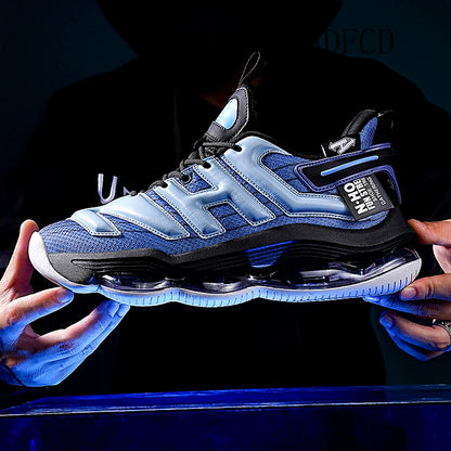 Chunky Sneakers Plus Size 45 Mens Designer Air Cushioned Basketball Shoes Fashion Casual Leather Height Increased Platform Shoes