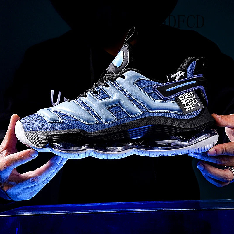 Chunky Sneakers Plus Size 45 Mens Designer Air Cushioned Basketball Shoes Fashion Casual Leather Height Increased Platform Shoes