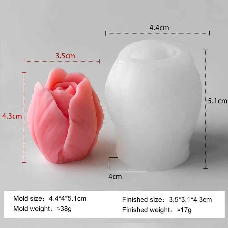 DIY Flowers Tulip Silicone Mold Handmade Scented Candle Plaster Resin Molds Homemade Cookies Chocolate Candy Baking Tool