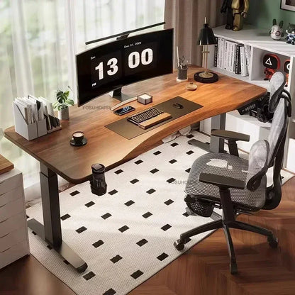 Nordic Office Computer Desks Gaming Table Smart Office Furniture Solid Wood Electric Lift Standing Table Luxury Home Study Table - Kimlud