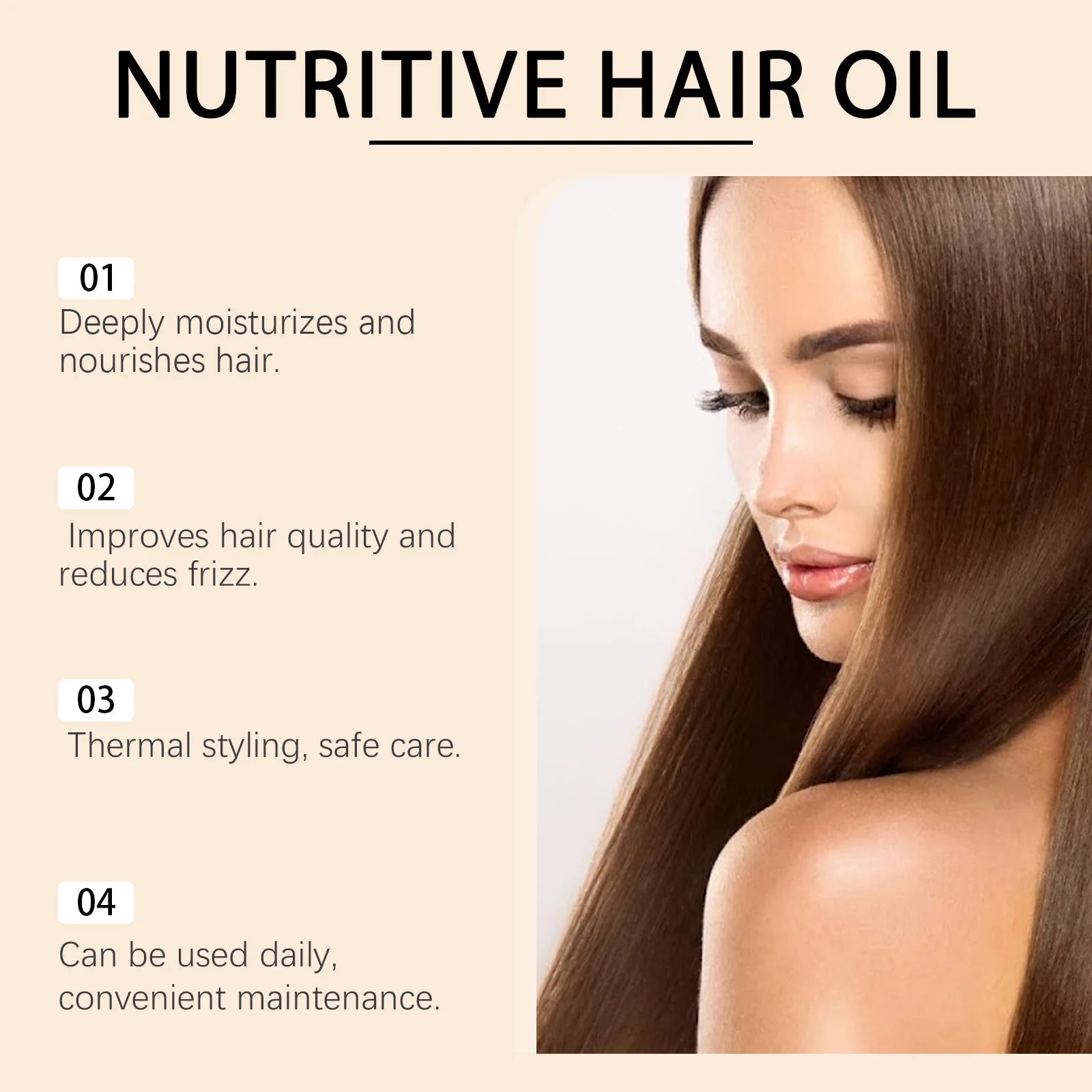 Argan Oil Hair Serum With Rosemary Coconut Oil For Frizz Control Shine & Smooth Heat Protectant Treatment For Women Men...