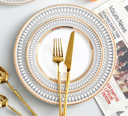 European style ceramic desserts, salad plates, restaurants, light luxury dishes, kitchen utensils - Kimlud