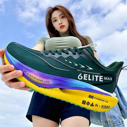Men Running Shoes Carbon Plate Marathon Speciality Sports Breathable Lightweight Women's Comfortable Nonskid Leisure Sneakers