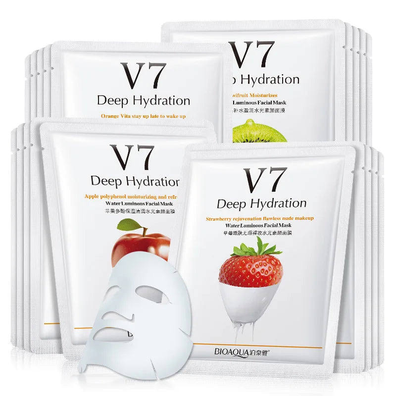 30Pcs Face Mask Sets Fresh Fruit Face Care Sheet Masks Hydrating Anti-aging Oil Control Acne Treatment Facial Mask Skin...