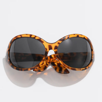 Motorcycle Fashion Brand Y2K Punk Sunglasses Goggle New Women Men Oval Sports Sun Glasses Female Oversized Driving Goggles - Kimlud