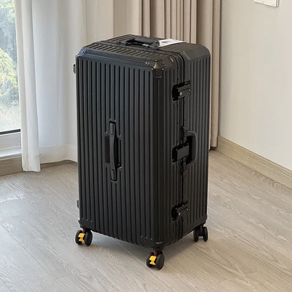 Large capacity 28-inch student thickened handle suitcase for girls, 26-inch aluminum frame travel suitcase for men
