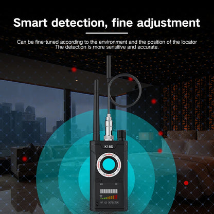 K18 Multi-function Anti-Candid Cam Wireless Lens Device Finder 1MHz-6.5GHz GSM Audio Bug Finder GPS Signal RF Tracker Detect