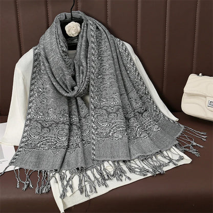 Luxury Brand Autumn Cashmere Pashmina Shawl Lady Wrap Warm Winter Scarves Design Print Female Foulard Cotton Stoles...