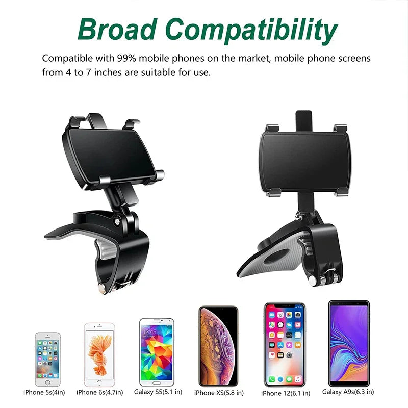Universal Car Phone Holder Stand 360 Degree Rotation GPS Bracket Dashboard Clip Mount Car Mobile Phone Support in Car For iPhone