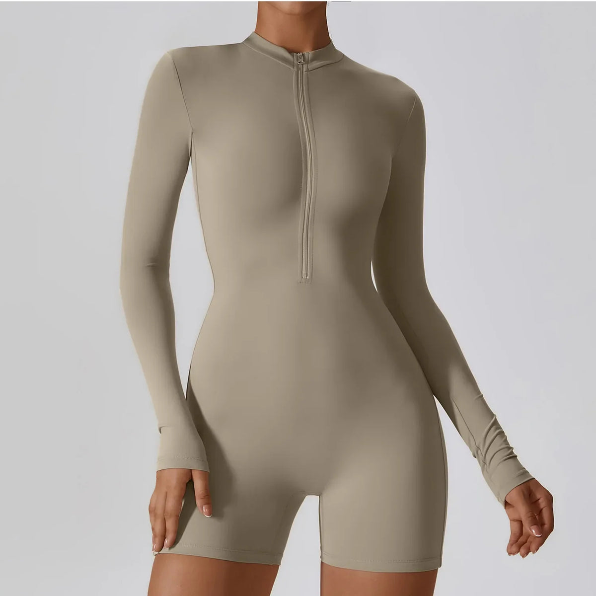 Yoga Jumpsuit Women Seamless Sports Zipper Jumpsuit Set Gym Long Sleeve Fitness Suit Elastic Gym Workout Bodysuit Athletic Wear - Kimlud