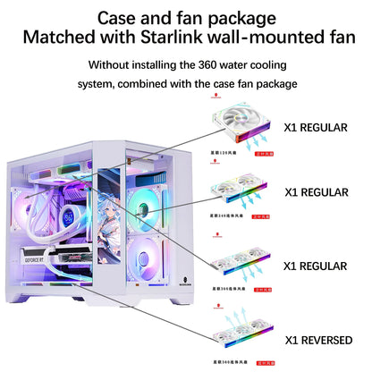 WJCOOLMAN Dreamer secondary screen version sea view room computer case M-ATX desktop computer case supports 360 water cooling