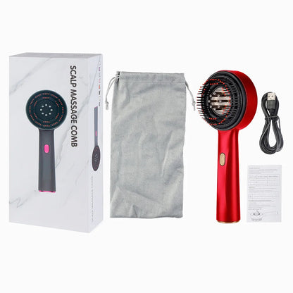 Electric Vibration Massage Comb Red Light Therapy Hair Growth Massage Scalp Brush Anti Hair Loss Liquid Oil Applicator Hair Care
