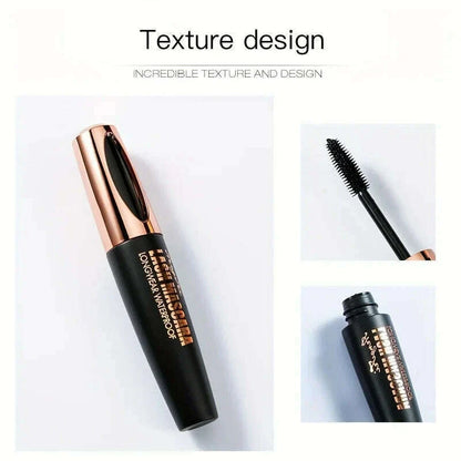 4D Lash Mascara Black Eye Lashes Waterproof & Smudge-Proof Long-Lasting No Flaking Natural No Clumping, All Day Exquisitely Full