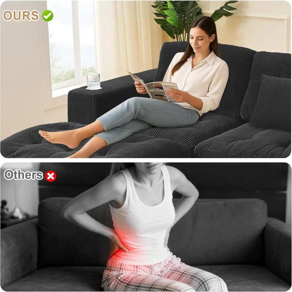 Modern 105 Inch Cloud Sectional Sofa, L-Shaped Comfortable 3 Seater for Living Room | Kimlud Luxury Chair