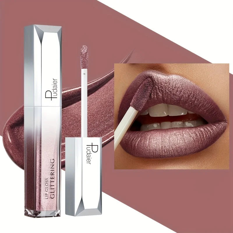 Sparkling Metallic Lip Gloss, Waterproof & Long-Lasting, Matte Lipstick Set, Non-Sticky, Party/Festival Makeup